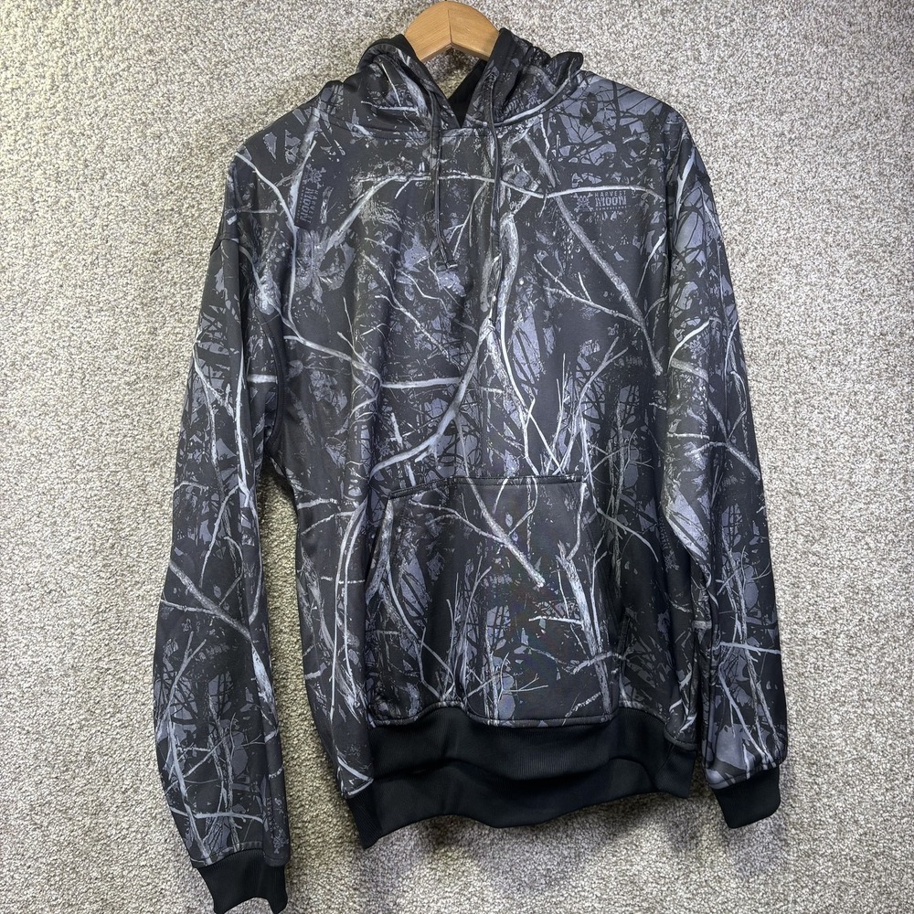 Moon Shine Camo Hoodie Mens Large Gray Harvest Moon Pullover Sweatshirt Hunting